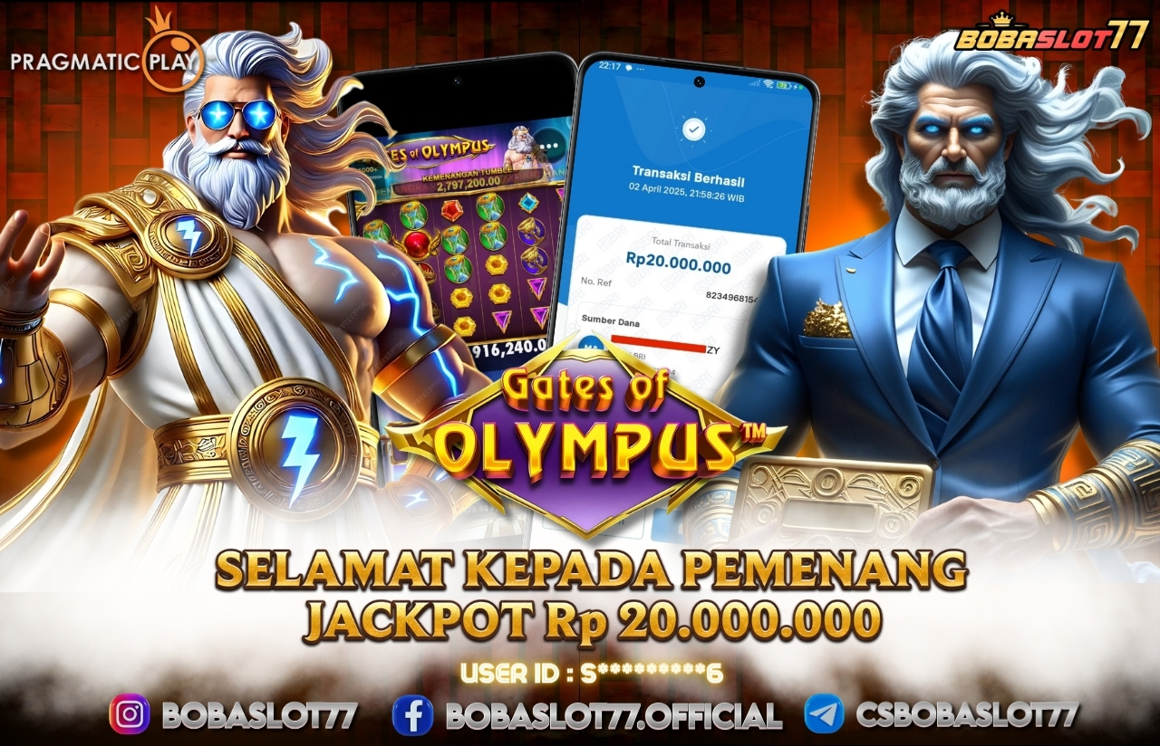 Selamat kepada user id : S*********6 Wede Rp 20.000.000 di Game GATES OF OLYMPUS PRAGMATIC PLAY Cair Gk Sampe 1 Menit! Menang Mudah di Bobaslot77